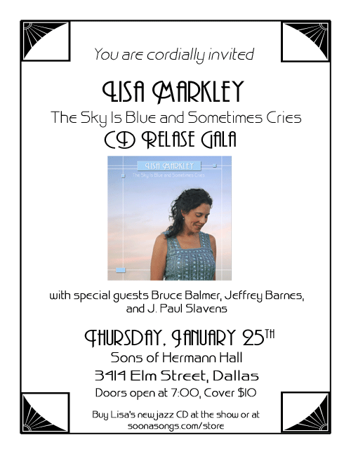 Lisa Markley CD Release Invitation Jan 25, 2007